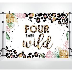 FOUR Ever Wild Birthday Party Backdrop